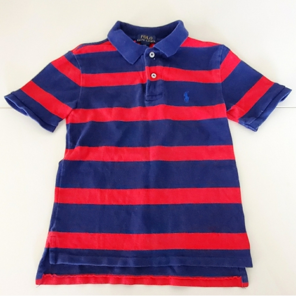 RALPH LAUREN Polo tee (boys) size 8, Sm red & blue